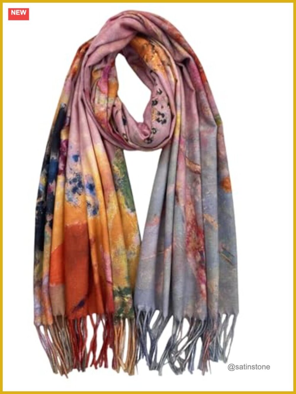 Van Gogh Art Print Pashmina Wrap Shawl Scarf for Women, Machine Washable, Soft